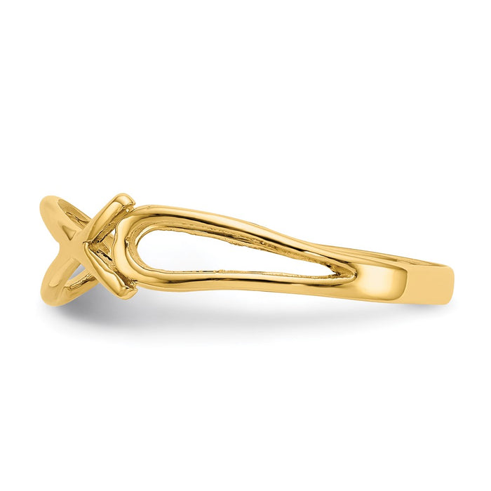 Shop Stylish 14K Gold Polished Ichthus Fish Ring | Exclusive Design, Affordable Price-3