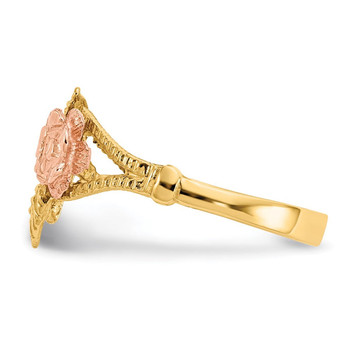 High-Quality 14K Two-Tone Rose Gold Diamond-Cut Ring | Stylish & Affordable-3