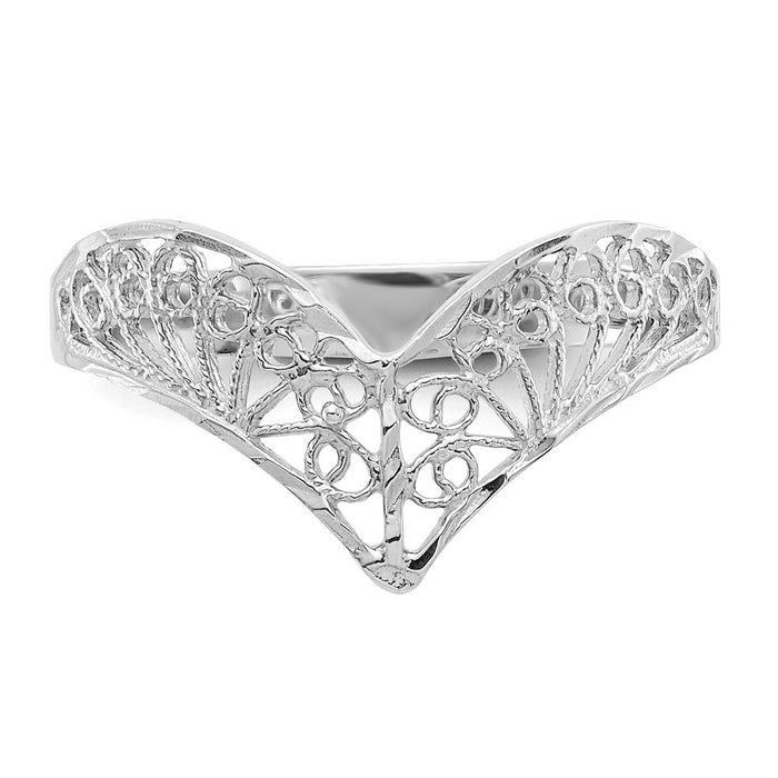 Buy Exclusive 14K White Gold Diamond-Cut Filigree Engagement Ring | Stylish Design-3