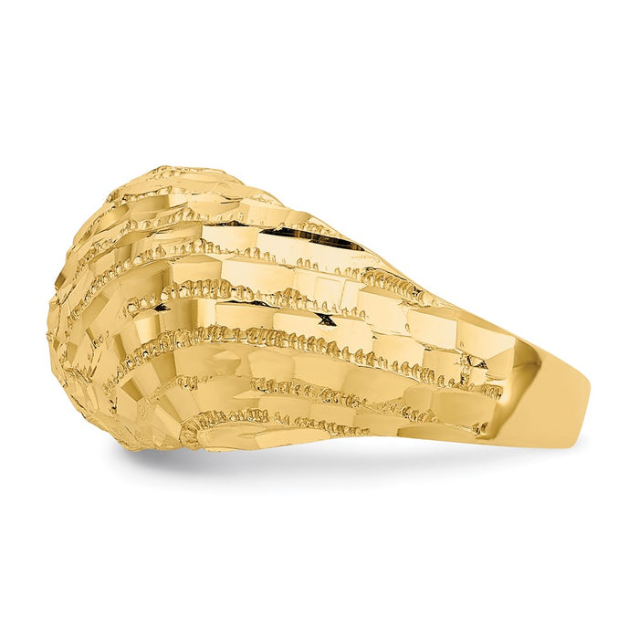 Exclusive 14K Diamond-Cut Domed Ring - Stylish Design, Affordable Luxury-3