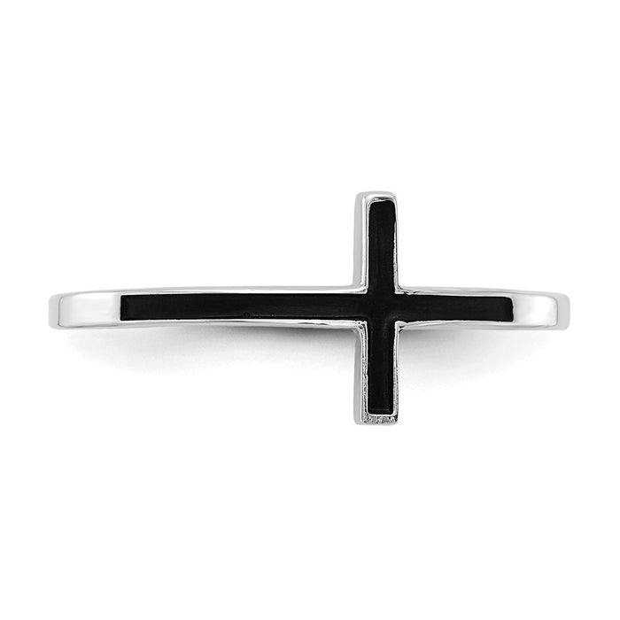 Buy Stylish Antiqued Sideways Cross Ring in 14K White Gold - Affordable Luxury-4