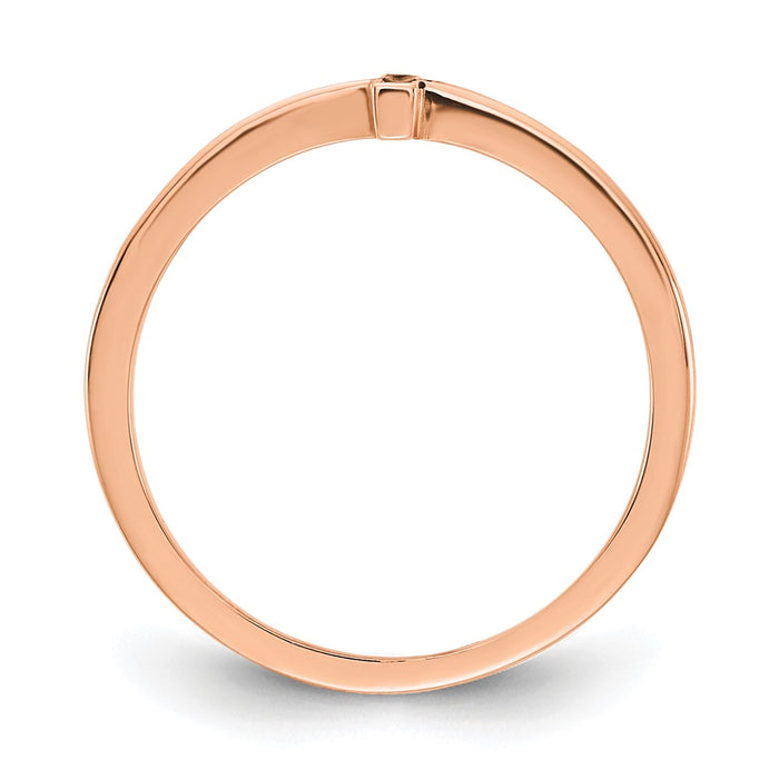 Exclusive 14K Rose Gold Enamel Sideways Cross Ring - Stylish & Affordable-2