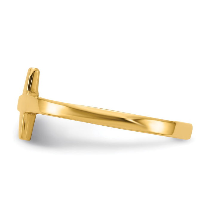 Exclusive 10K Yellow Gold Sideways Cross Ring - Stylish & Affordable Design-3