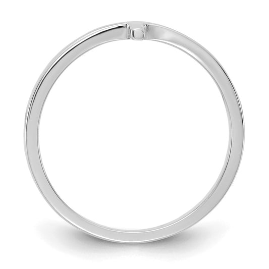 High-Quality 10K White Gold Sideways Cross Band Ring - Stylish & Affordable!