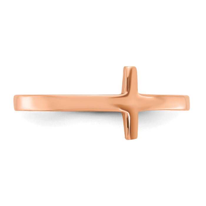 Buy Stylish 10K Rose Gold Sideways Cross Band Ring | Affordable Elegance-4