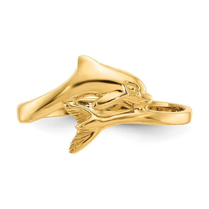 High-Quality 14K Gold Dolphin Ring - Stylish Design, Affordable Luxury!-4