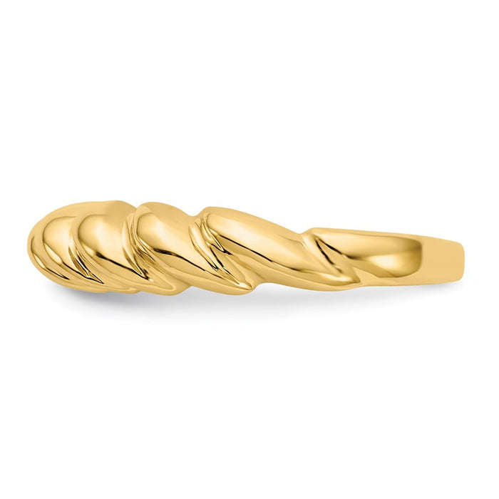 Buy Stylish 14K Gold Polished Twisted Dome Band Ring - Affordable Luxury-3