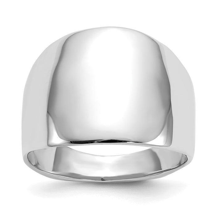 Buy Stylish 14K White Gold Smooth Dome Ring - Affordable Luxury for Every Occasion-1