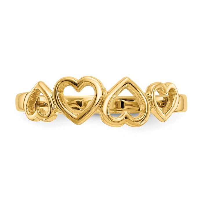 Designer 14K Gold Heart-Shaped Ring - Stylish & Affordable Luxury Accessory-4