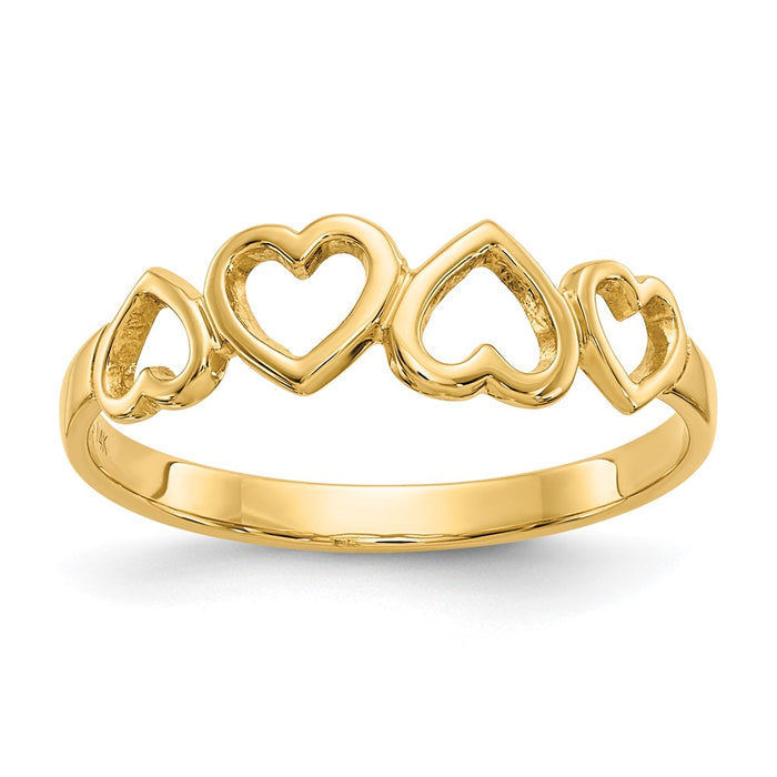 Designer 14K Gold Heart-Shaped Ring - Stylish & Affordable Luxury Accessory-1