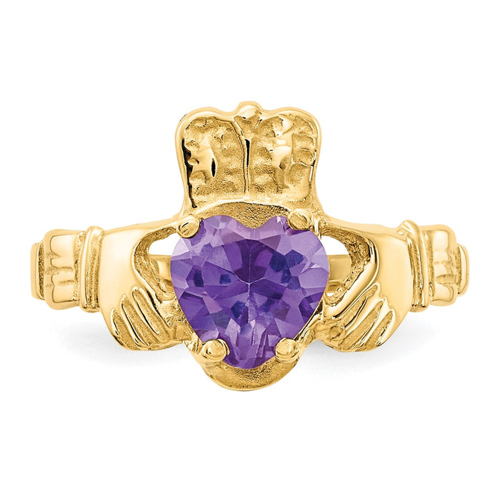 Buy Exclusive 14K Gold June Birthstone Claddagh Ring with CZ - Stylish Value!-4