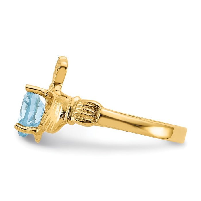 Exclusive 14K Gold December Birthstone Claddagh Ring - Stylish CZ Design-3