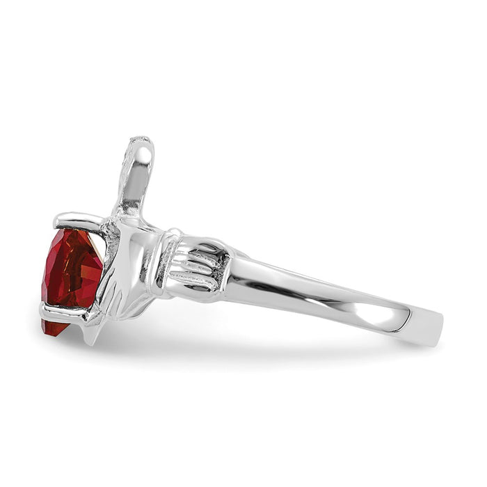 Buy Stylish 14K White Gold Claddagh Ring with January CZ Birthstone, 6.5g-3