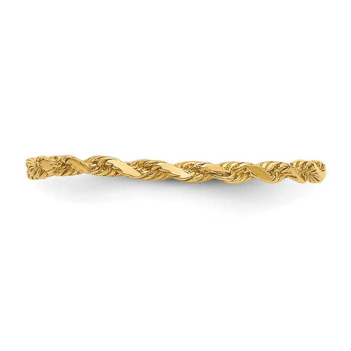 Shop 14K Diamond-Cut Textured Rope Design Band Ring | Stylish & Affordable Luxury-2