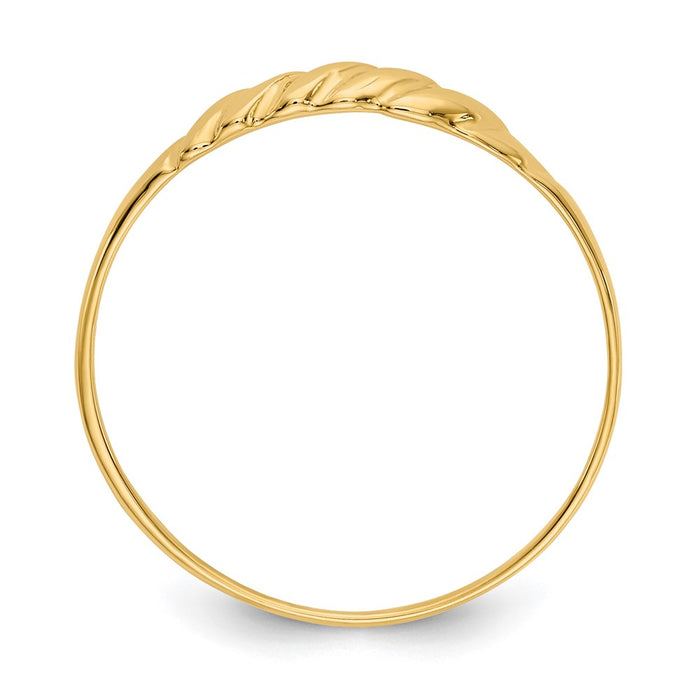 High-Quality 14K Textured Dome Ring - Stylish Design for Every Occasion-2