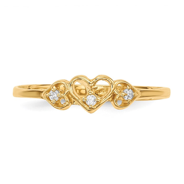 Shop Stylish 14K Gold Triple Heart CZ Ring | Affordable Luxury Jewelry-3