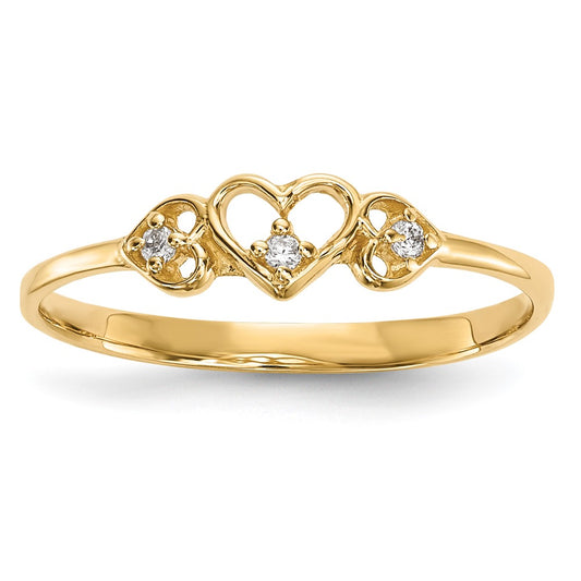 Shop Stylish 14K Gold Triple Heart CZ Ring | Affordable Luxury Jewelry