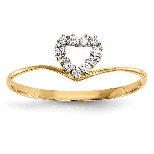 Buy Exclusive 14K Gold Heart-Shaped Ring with Cubic Zirconia - Stylish Value