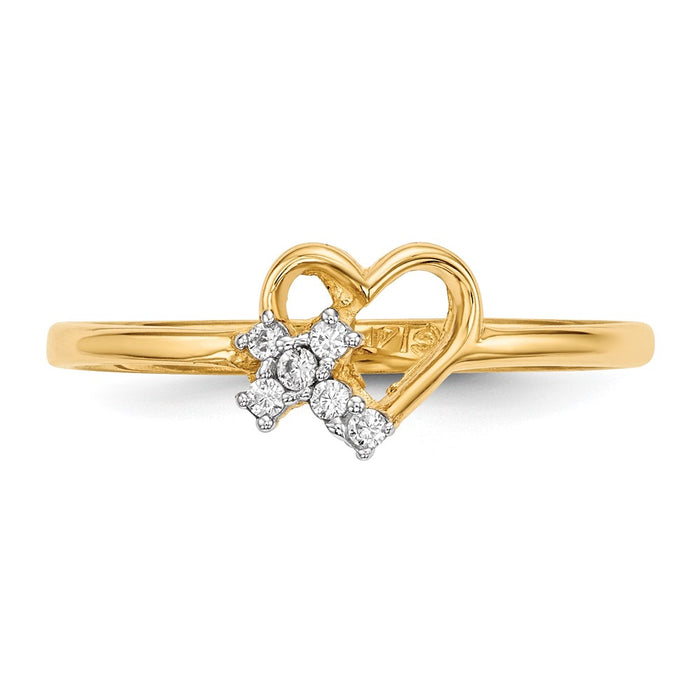 Shop Exclusive 14K Gold Heart & CZ Cross Ring - Stylish, Affordable Luxury-3