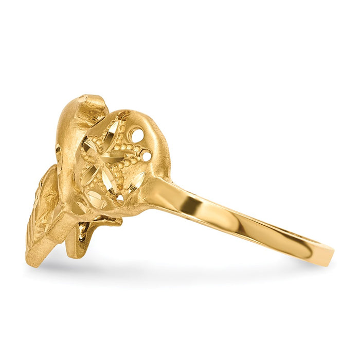 Buy Exclusive 14K Gold Dolphin Starfish Sand Dollar Ring - Stylish & Affordable-3