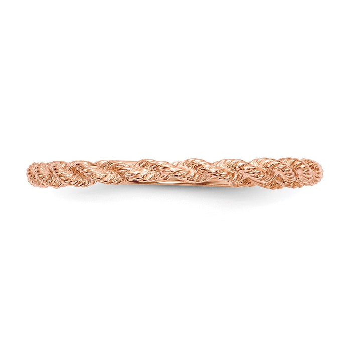 Shop Stylish 14K Rose Gold Polished Twisted Rope Band - Affordable Luxury-3