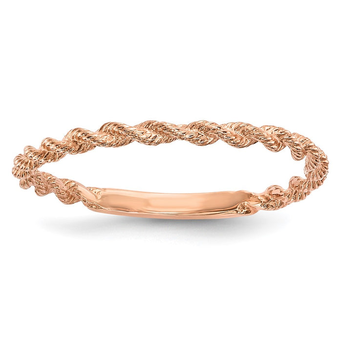 Shop Stylish 14K Rose Gold Polished Twisted Rope Band - Affordable Luxury-1