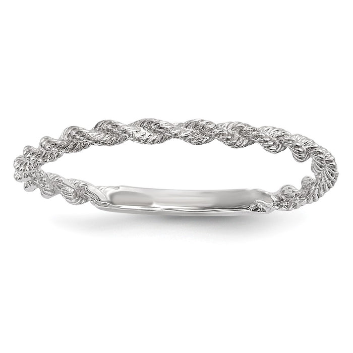 Buy 14K White Gold Polished Twisted Rope Band - Stylish & Affordable Luxury!-1