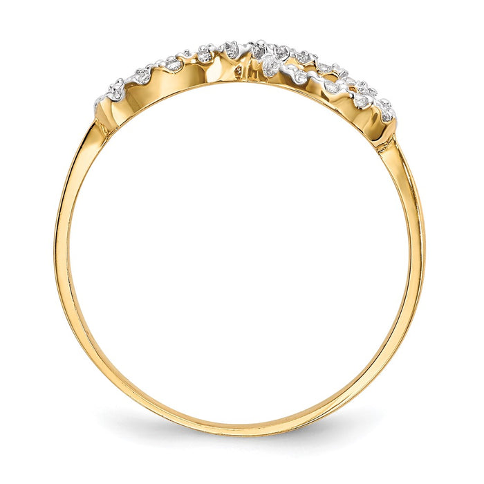 Buy 14K Gold Infinity Symbol Ring, 0.85mm, Stylish Cubic Zirconia Gemstone-2
