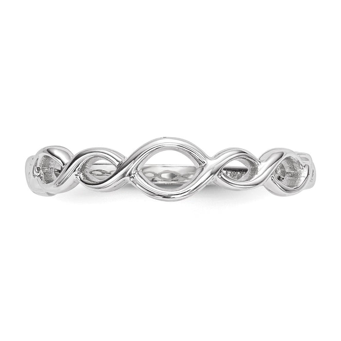 High-quality 14K White Gold Twisted Loop Ring - Stylish & Affordable Option-3