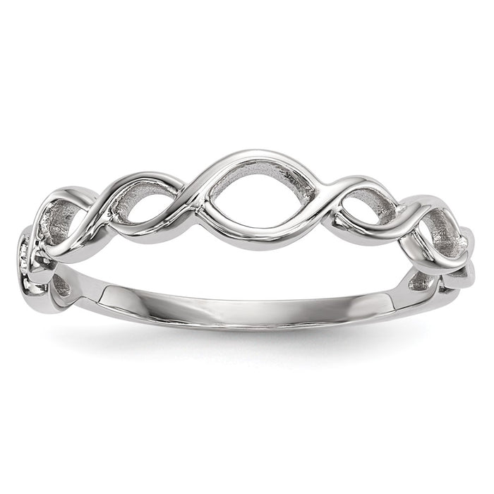 High-quality 14K White Gold Twisted Loop Ring - Stylish & Affordable Option-1