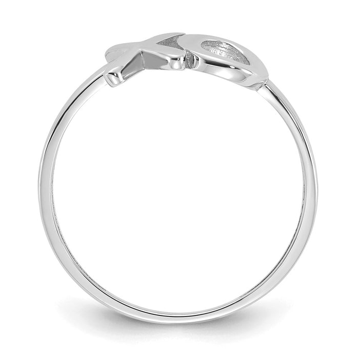 Shop Stylish 14K White Gold X-O Ring - Polished, 0.85mm, Luxury Design!-2