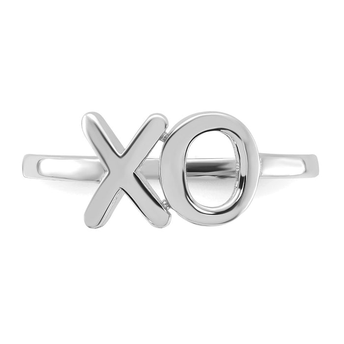 Shop Stylish 14K White Gold X-O Ring - Polished, 0.85mm, Luxury Design!-4