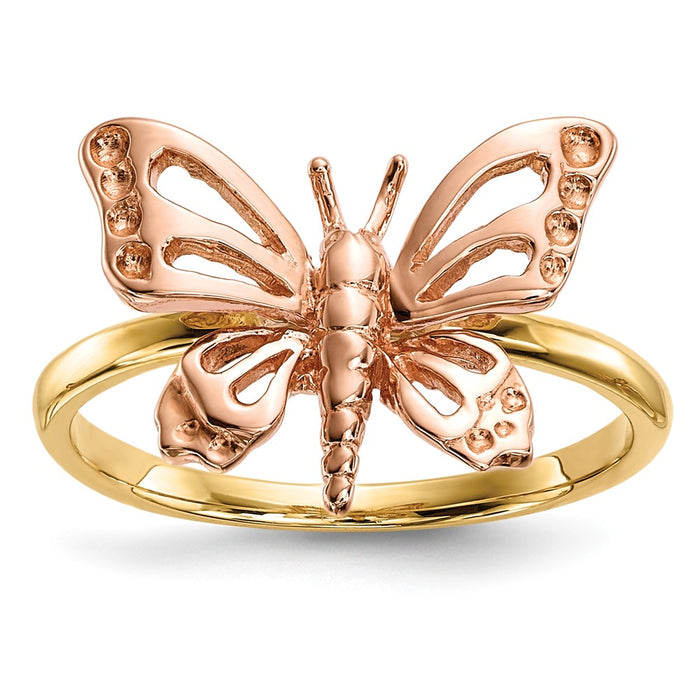 Buy 14K Two-Tone Polished Butterfly Ring | Stylish Luxury Jewelry-1