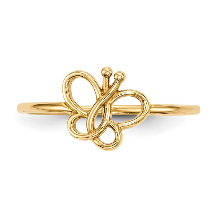 Exclusive 14K Gold Polished Butterfly Ring - Stylish Design, Affordable Luxury-3