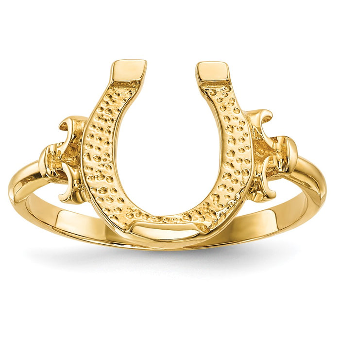 Shop Stylish 14K Gold Polished Horseshoe Ring - High-Quality Design, Affordable Price-1