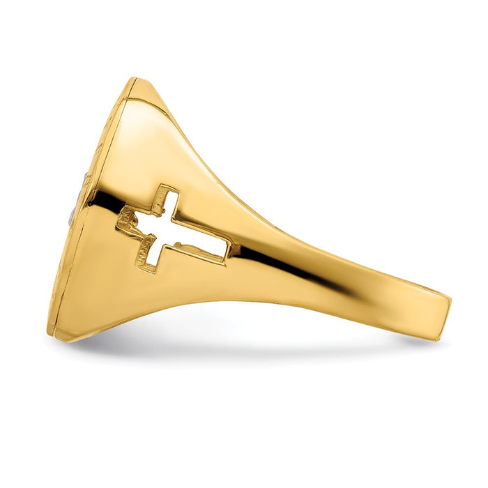 Shop 14K White Gold Men's Ring - The Last Supper Design, Stylish & Affordable-3