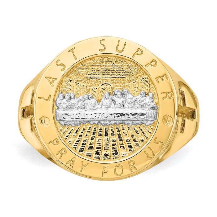Shop 14K White Gold Men's Ring - The Last Supper Design, Stylish & Affordable-4