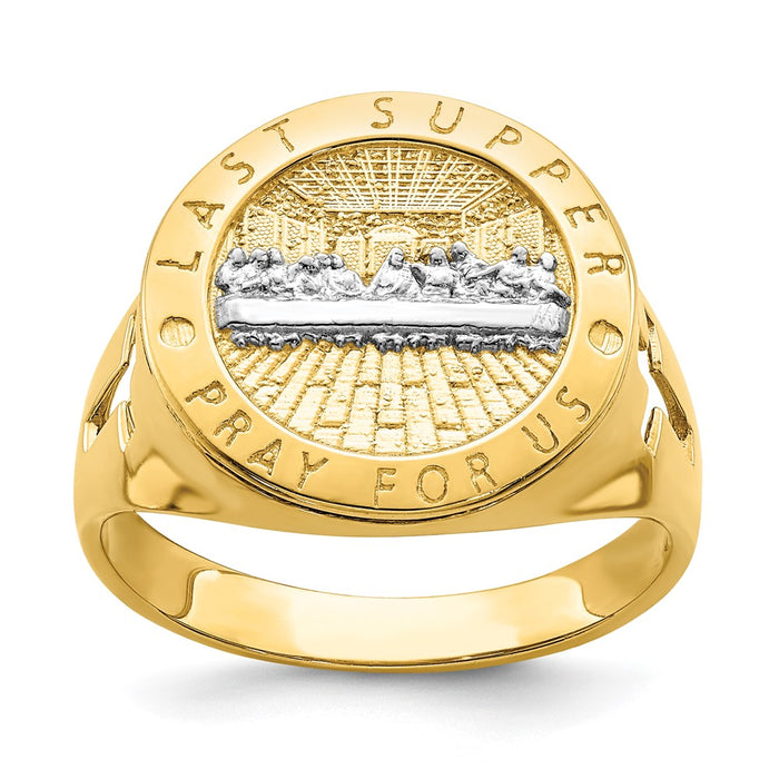 Shop 14K White Gold Men's Ring - The Last Supper Design, Stylish & Affordable-1