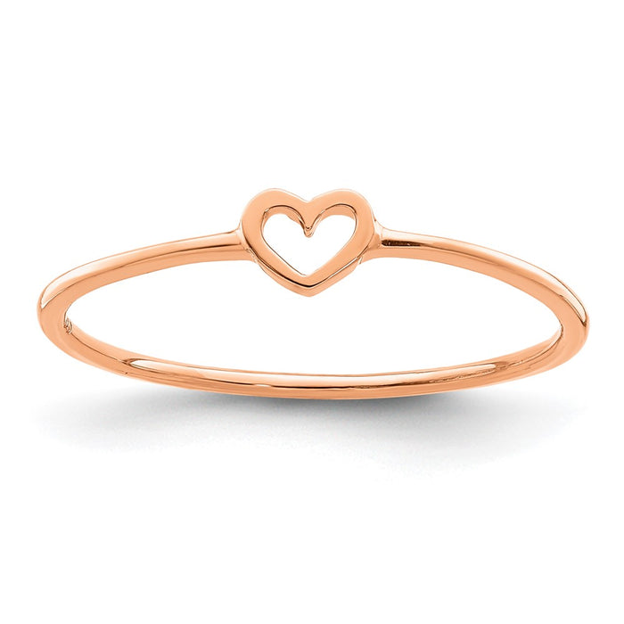Shop Exclusive 14K Polished Rose Gold Heart Ring - Stylish Design, Affordable Luxury-1