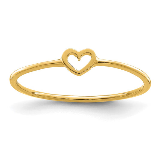Exclusive 14K Gold Polished Heart-Shaped Ring - Stylish & Affordable Luxury