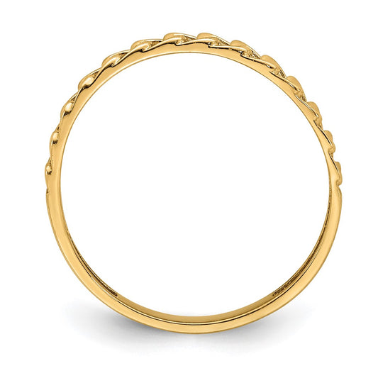 High-Quality 14K Rose Gold Interlocking Link Ring - Stylish and Affordable Design