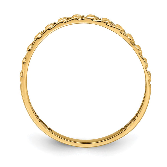 High-Quality 14K Rose Gold Interlocking Link Ring - Stylish and Affordable Design-2