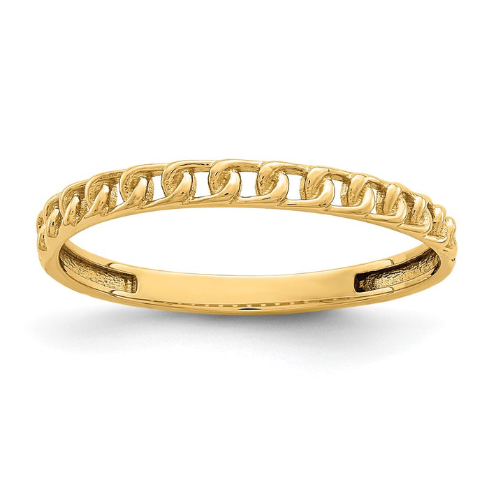 Exclusive 14K Gold Link Design Ring - Stylish, Affordable Luxury Jewelry-1