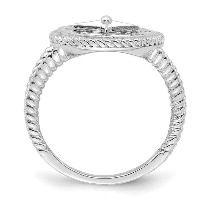 Shop 14K White Gold Nautical Compass Ring | Stylish Rope Design, Value Price-2