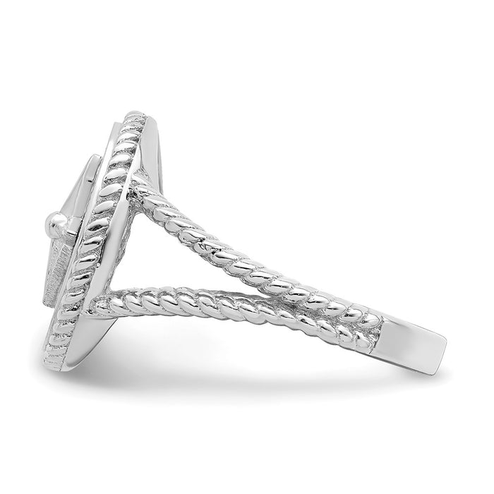 Shop 14K White Gold Nautical Compass Ring | Stylish Rope Design, Value Price-3