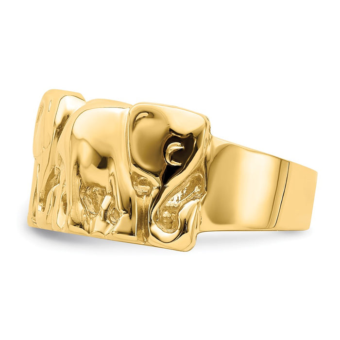 Shop Exclusive 14K Gold Polished Elephant Ring | Stylish Jewelry at an Affordable Price-3