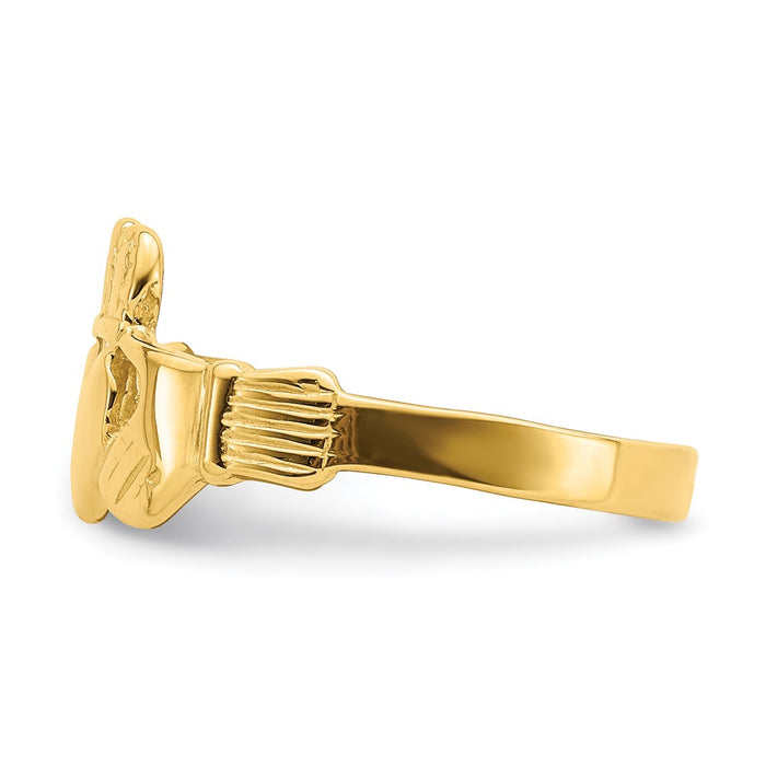 Exclusive 14K Gold Claddagh Ring - Stylish Design, Affordable Luxury, 8g-3