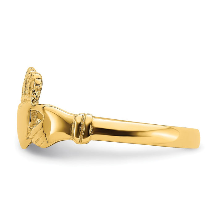 Shop Stylish 14K Gold Polished Claddagh Ring - High-Quality Design, Affordable Price-3