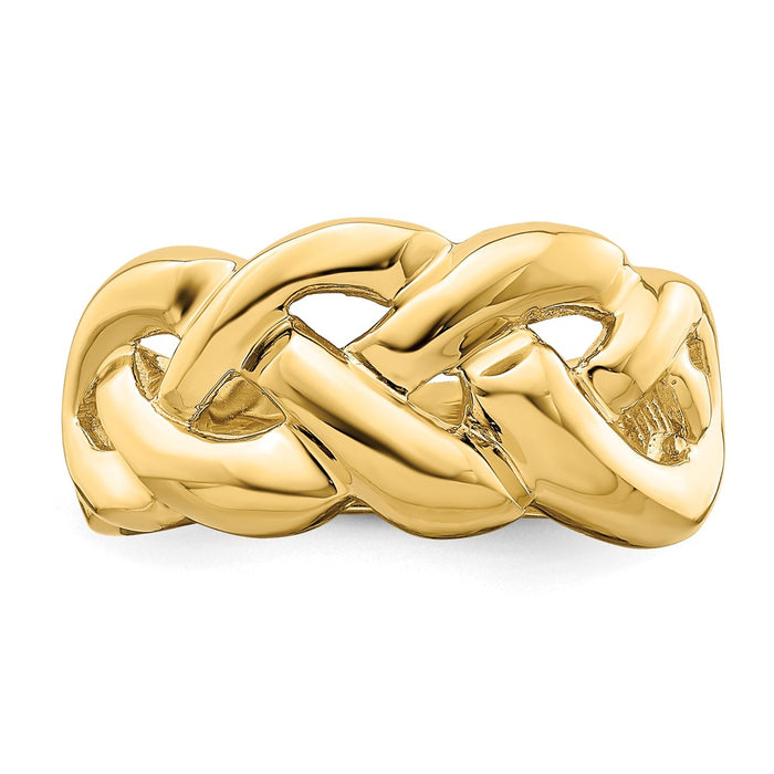 Exclusive 14K Gold Polished Intertwined Braided Band Ring - Stylish Design-4
