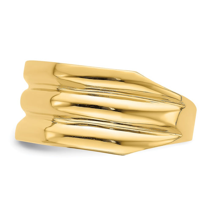 Shop Stylish 14K Gold Polished Triple Ridge Dome Band - Affordable Luxury Ring-3